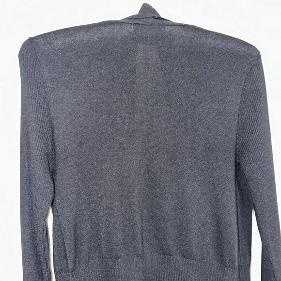 Premise S Open Front Black Fine Knit Quarter Sleeve Cardigan - Picture 4 of 12